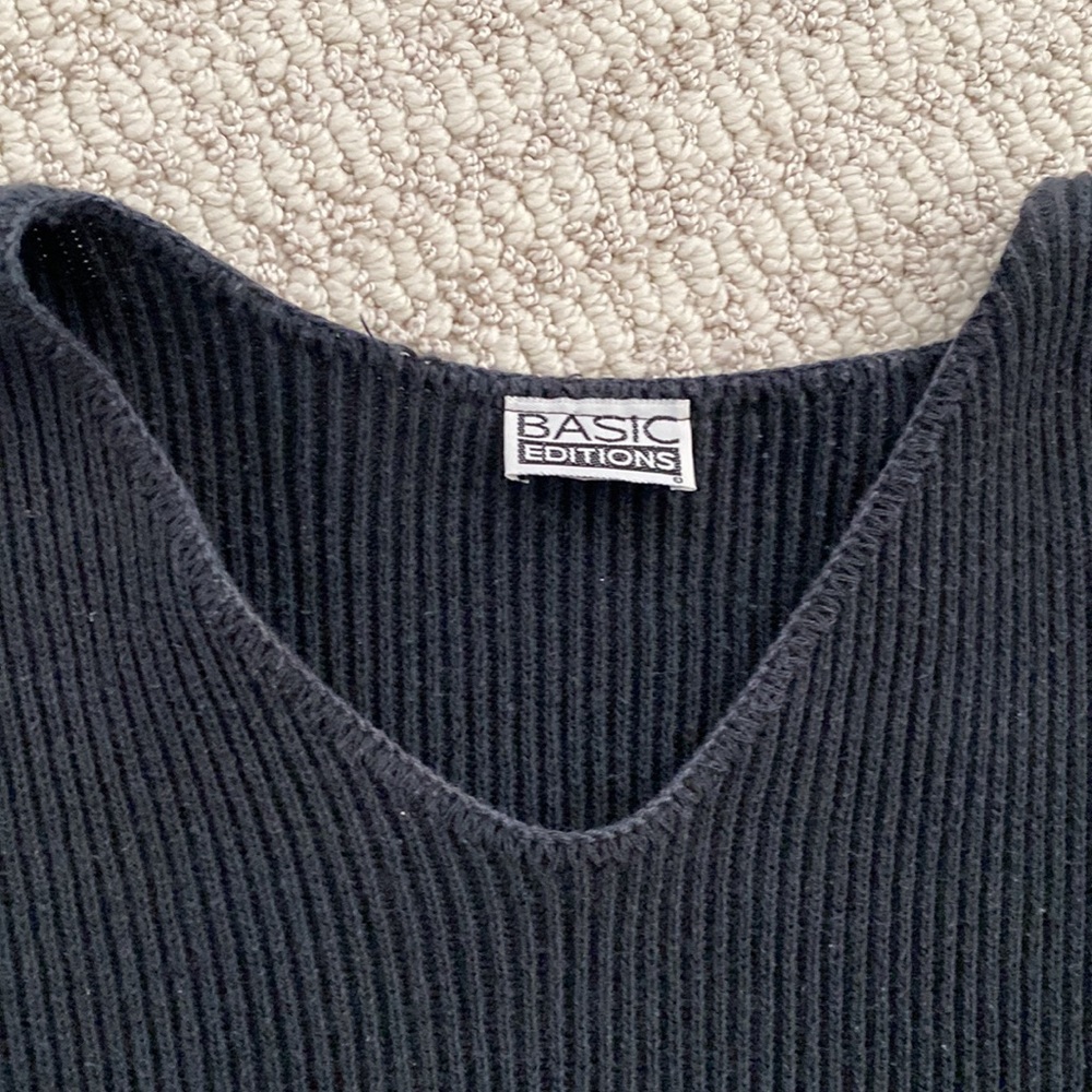 Black Ribbed Sweater - Picture 4 of 4